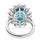 Capri-Blau Triplett Quarz und weißer Zirkon-Ring, 925 Silber platiniert  ca. 8,86 ct image number 5