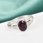 Rhodolith Granat und Zirkon Ring 925 Silber Platin-Überzug image number 1