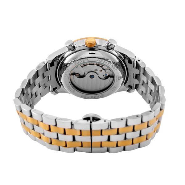 WILLIAM HUNT zweifarbige, wasserdichte Uhr mit Automatikwerk und blauem Zifferblatt, 20cm image number 6