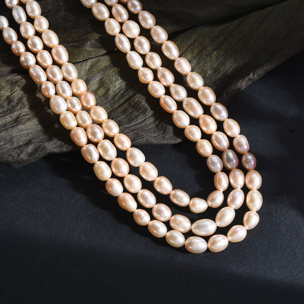 AA Pfirsich-S&uuml;&szlig;wasserperlen-Halskette, 45 cm image number 1
