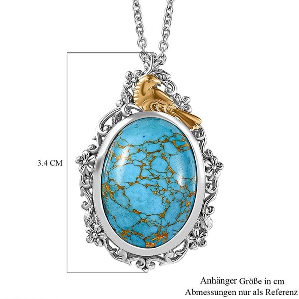 Blauer Mojave-Türkis-Anhänger mit 50cm Kette - 13,73 ct. image number 7