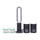 5 in 1 Luftdoktor - Luftreiniger/Heizung/Ventilator ohne Lüfterflügel mit HEPA Filter, Grau und Silber