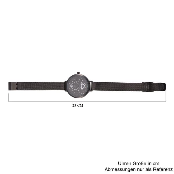 STRADA - Japanisches Uhrwerk, Weißer Kristall, 8.5 cm Reiner Edelstahl, Schwarzfarben image number 8