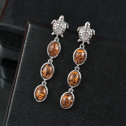 Skript Stein Ohrringe Messing ca. 4,90 ct. image number 1