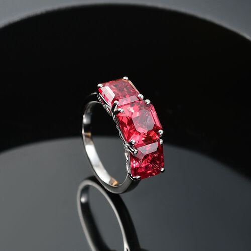 LUXURIANT DIAMOND- zertifiziert und geprüft AAA Labor Padparadscha Saphir Ring in 417 Weißgold - 7,95 ct. image number 1