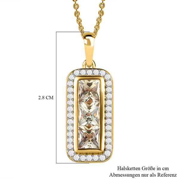 AAA Turkizit und weißer Zirkon-Anhänger mit Kette, 50 cm - 2,93 ct. image number 7