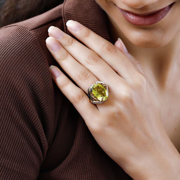 GP Italian Garden Kollektion - Ouro Verde-Quarz, Rhodolith Granat und Multi-Edelstein-Ring - 14,88 ct. image number 3