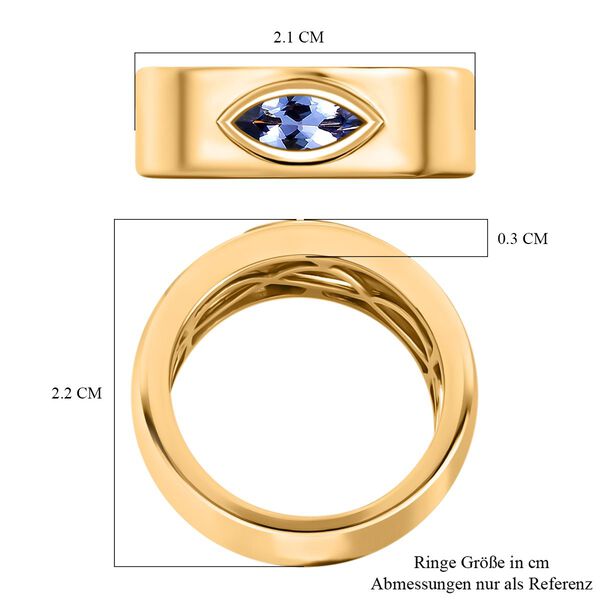 Tansanit Solit&auml;r Ring 925 Silber 585 Vergoldet image number 8