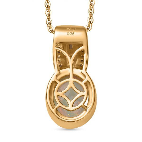 D'Joy nat&uuml;rlicher, &auml;thiopischer Welo Opal und Moissanit Anh&auml;nger mit 50cm Kette - 1,98 ct. image number 5