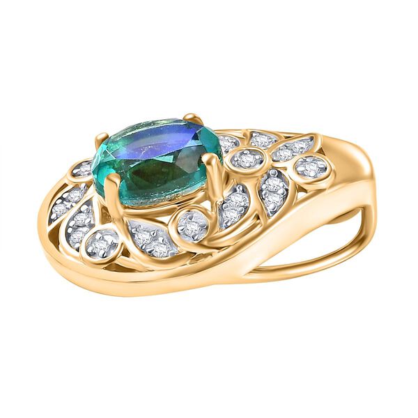 Pfau Quarz Triplett und Zirkon Anhänger - 1,72 ct. image number 4