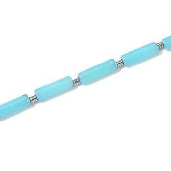 Amazonit Halskette ca. 50 cm + 5 cm Extender, 316L Edelstahl ca. 62.50 ct