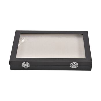 Moderne Ringschatulle mit Acryl-Fenster, 29x18.5x4cm, Schwarz