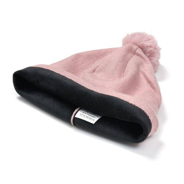 LA MAREY 2er-Set Kaschmir Mützen und Handschuhen mit Mikroplüsch-Futter, Rosa image number 3