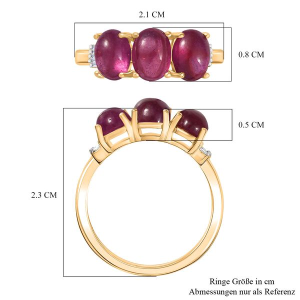 AA Afrikanischer Rubin und Diamant Ring - 4,24 ct. image number 7