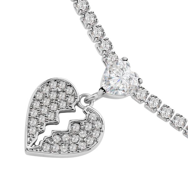 Wei&szlig;e Zirkonia und wei&szlig;e Kristall-Halskette, 50 cm - 8 ct. image number 2