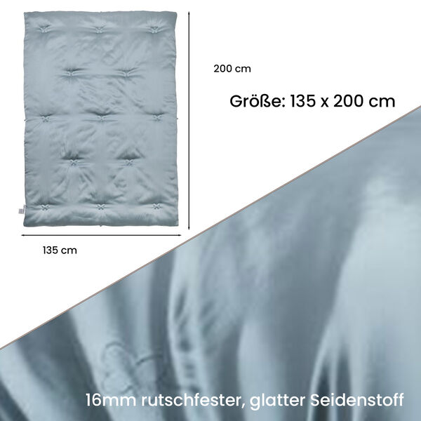Serenity Night Seidendecke aus 100% Maulbeerseide mit 500gsm Kunstdaunenf&uuml;llung, 135x200cm, T&uuml;rkis image number 6