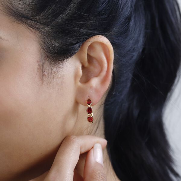 Synthetische Padparadscha Saphir-Ohrringe - 3,85 ct. image number 3