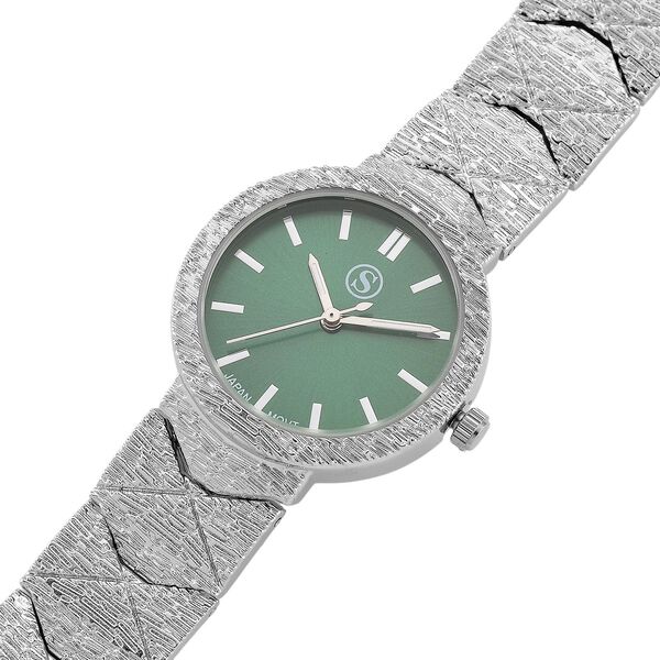 STRADA - Japanisches Uhrwerk, Gr&uuml;n Zifferblatt mit goldplattiertem Alloy Armband, 20 cm image number 7