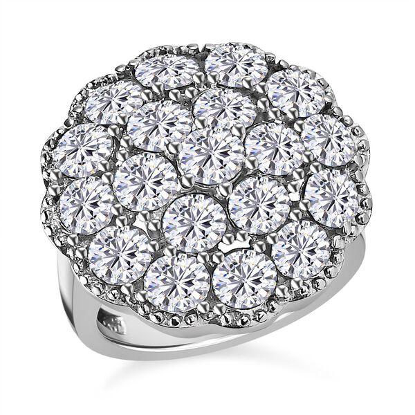 Wei&szlig;er Kristall Ring, Edelstahl (Gr&ouml;&szlig;e 16.00) image number 3