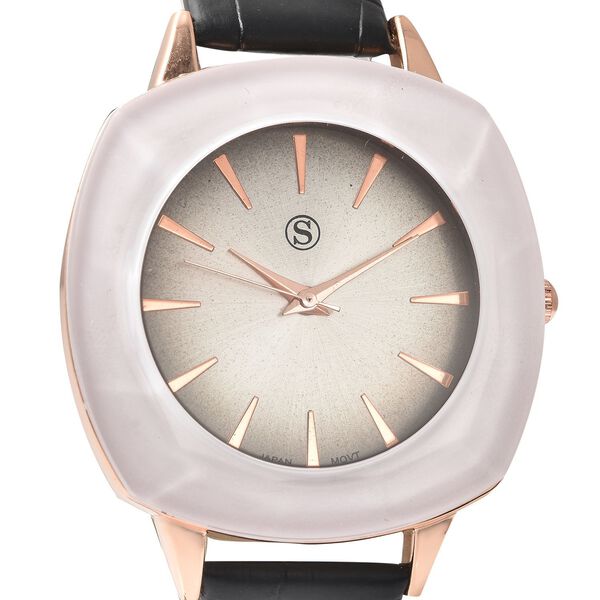 Strada - wasserdichte Uhr, Schwarz und Ros&eacute;gold image number 3