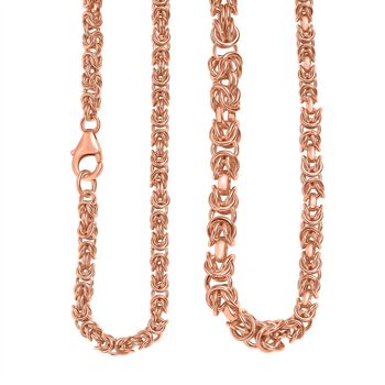 Handgefertigte Verlaufs K&ouml;nigskette ca. 50 cm, 925 Silber 750 Ros&eacute;gold Vermeil ca. 25,86g