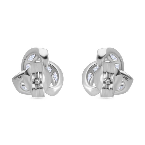 LUXURIANT SI-GH SGL zertifizierte Labor Diamant Liebesknoten Ohrringe, 925 Silber rhodiniert - 0,25 ct. image number 4