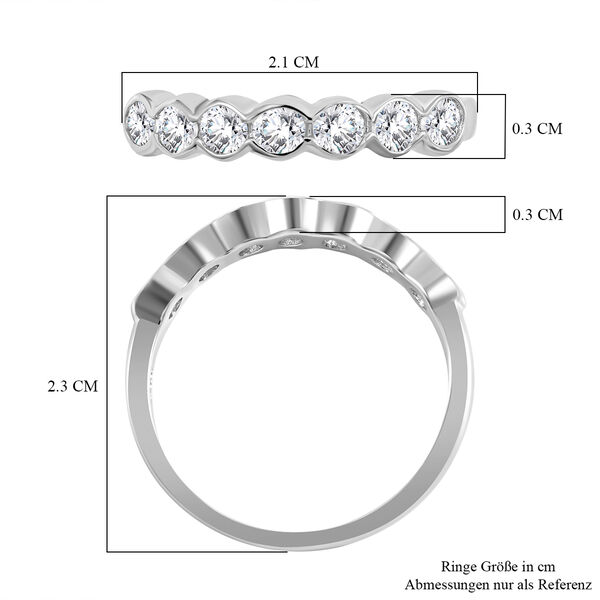 Lustro Stella - Wei&szlig;er Zirkonia Ringe 925 Silber rhodiniert (Gr&ouml;&szlig;e 21.00) ca. 1.48 ct image number 5