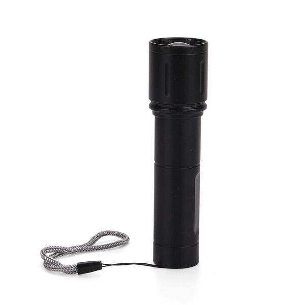 LIVMORE 6 in 1 LED-Taschenlampen aus Metall mit SOS Funktion, wiederaufladbar, 14x3,5 cm, Schwarz image number 3