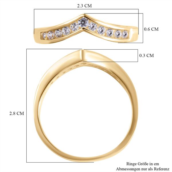 LUSTRO STELLA - Wei&szlig;er Zirkonia-Ring, 925 Silber vergoldet - 0,18 ct. image number 5