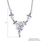 AAA Tansanit und florale Zirkon-Halskette in Silber image number 6