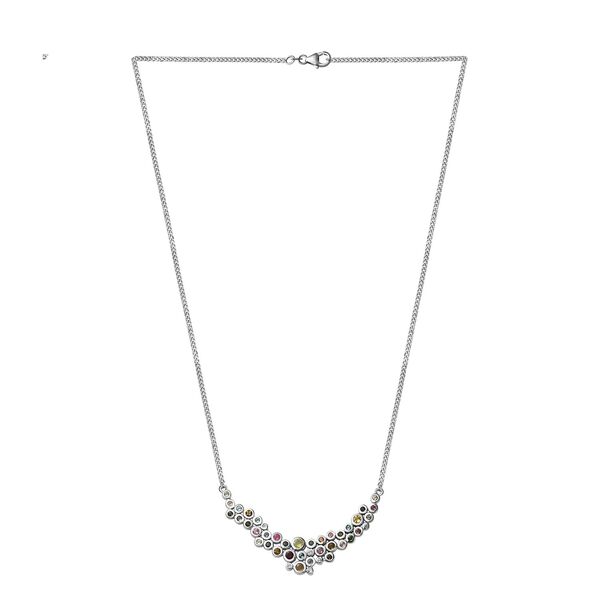 Mehrfach-Turmalin Halskette ca. 45 cm 925 Silber platiniert ca. 2.75 ct image number 5