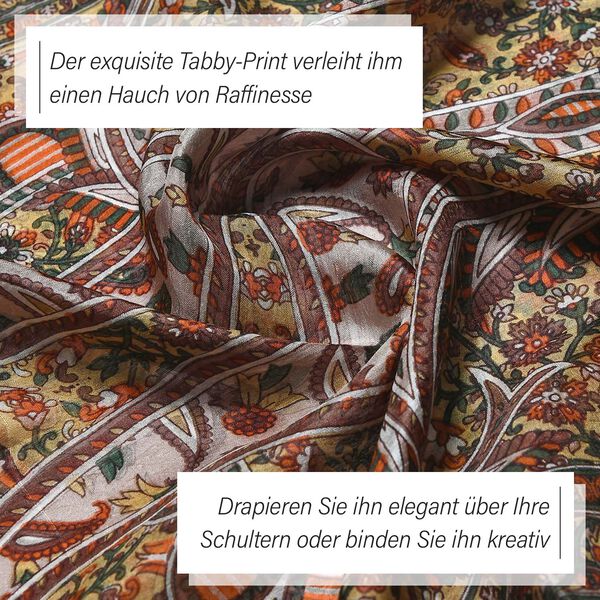 Eleganter Schal aus 100% Seide, Orange image number 3