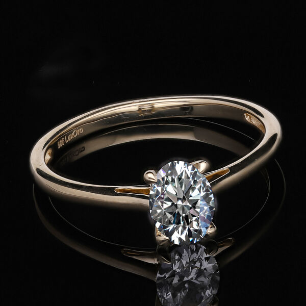 LUXORO IGI zertifizierter SI-GH Labor Diamant Ring in 585 Gelbgold - 1 ct. image number 2