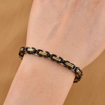 K&ouml;nigsarmband, Reiner Edelstahl, biclor, ca. 19 cm