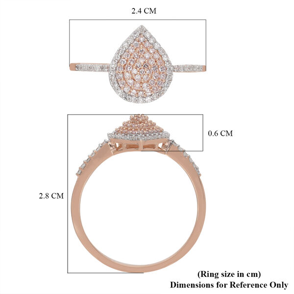 Natürlicher Rosa Diamant und Weißer Diamant zertifiziert I1-I2 Ring 585 Gold image number 6