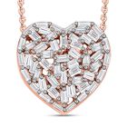 GP Amore Kollektion - Diamant und Blauer Saphir-Anhänger mit Kette, ca. 50 cm, 925 Silber Roségold Vermeil ca. 0.33 ct
