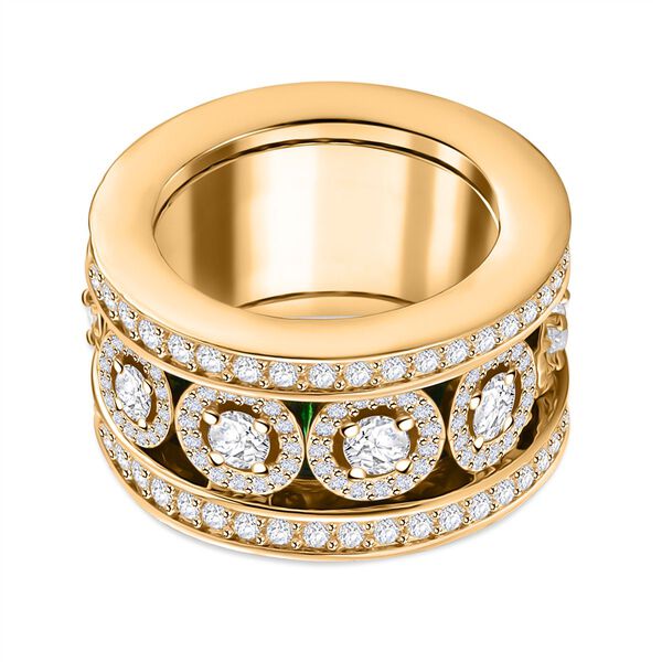 Weißer Kristall Herzmotiv-Ring mit Pavé-Fassung Ring, Goldton (Größe 17.50) image number 5