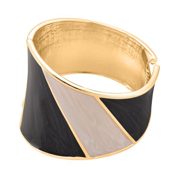 Emaille-Armreif im Colorblock-Design, 17cm, Schwarz image number 4