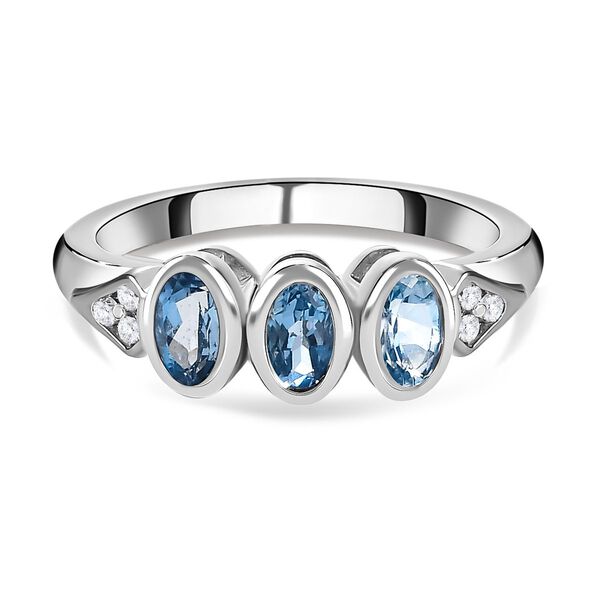 Santamaria Aquamarin und  Zirkon Ring, ca. 0,72 ct