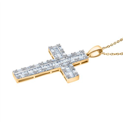 Lab Grown Diamant SI Schmuckset 925 Silber 750 Gelbgold Vermeil ca. 1,01 ct. image number 2