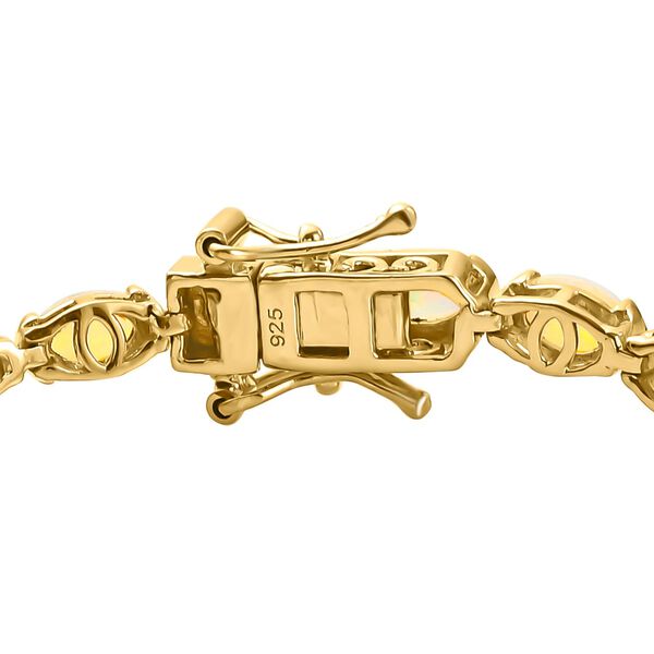 Nat&uuml;rliches, &auml;thiopisches Opal-Armband, ca. 19 cm, 925 Silber Gelbgold Vermeil ca. 7.95 ct image number 4