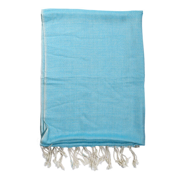 Doppelgewebter Schal, Blau image number 7