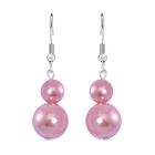 Rosa Muschelkernperle Ohrringe, Reiner Edelstahl