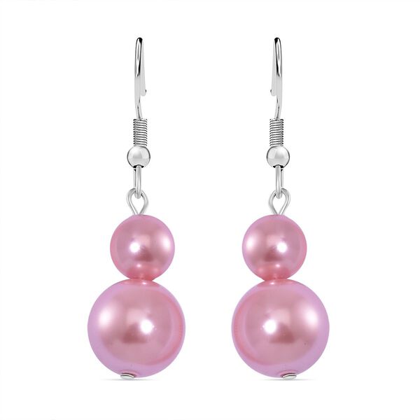 Rosa Muschelkernperlen Ohrringe