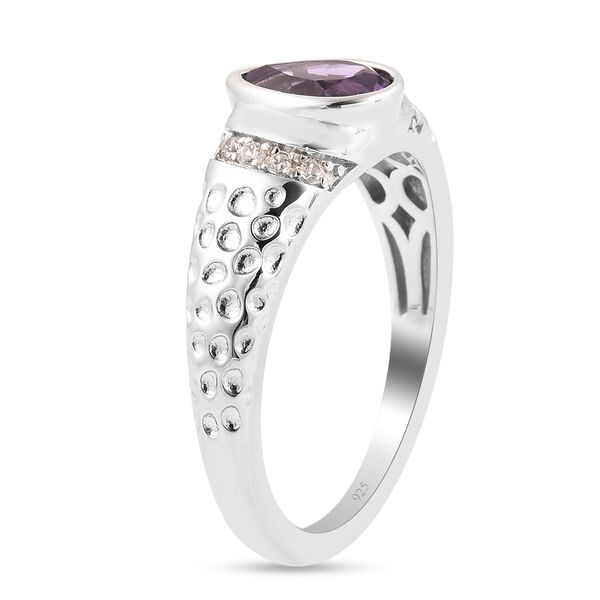 Uruguay Amethyst und Zirkon Ring Rhodium-Überzug image number 4