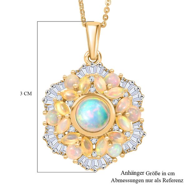 Ballerina Bloom AA Natürlicher, äthiopischer Welo Opal, Moissanit Schmuckset 925 Silber 750 Gelbgold Vermeil ca. 3.11 ct image number 7