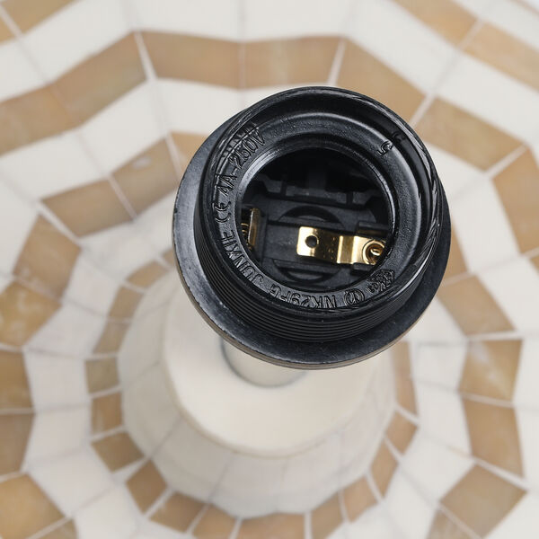 NAKKASHI - handgefertigte Tischlampe mit Zick-Zack Einlegearbeiten, Elfenbeinfarben image number 6