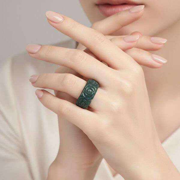 Nat&uuml;rlicher Olmek Jadeit Ring (Gr&ouml;&szlig;e 16.00) ca. 35,00 ct. image number 2