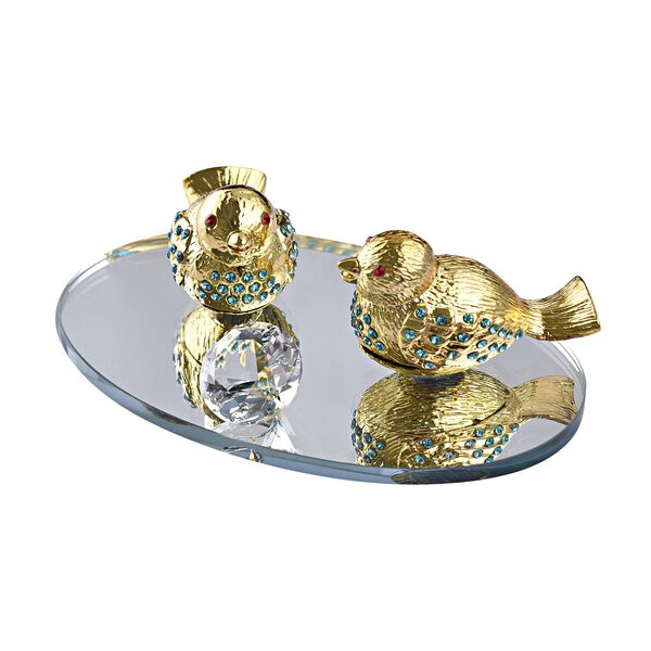The 5th Season - Kristall-V&ouml;gel auf verspiegeltem St&auml;nder, Gold image number 5