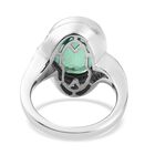 Pfau Triplett Quarz und Zirkon Ring 925 Silber Platin-Überzug image number 5